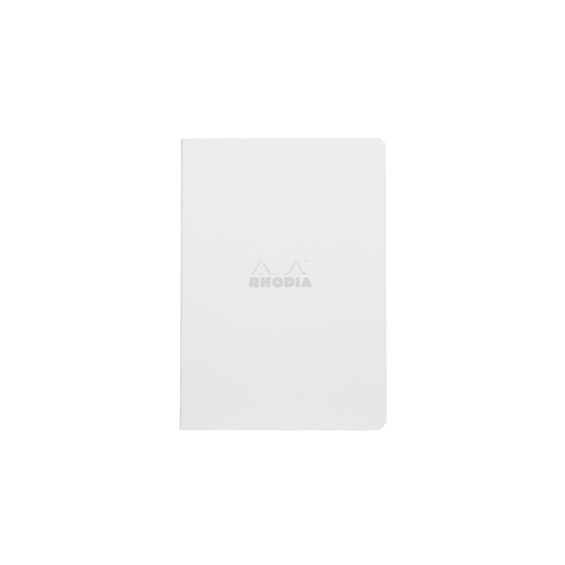 Rhodia Classic Side Staplebound A5 Notebook - Ice White, Graph