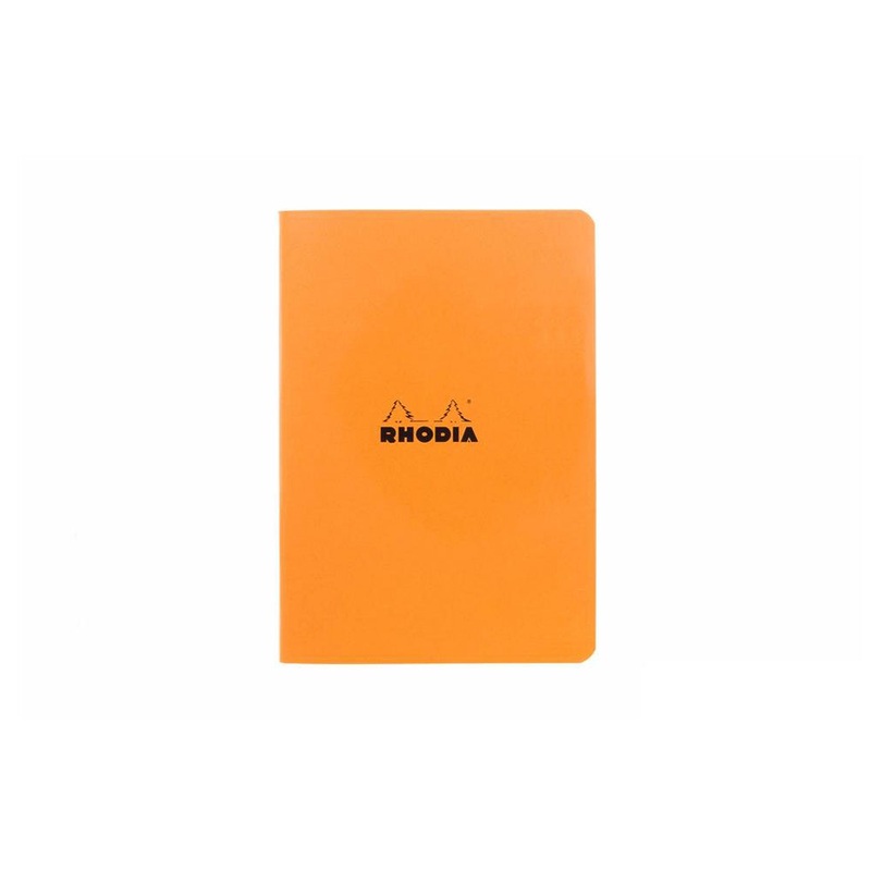 Rhodia Classic Side Staplebound A5 Notebook - Orange, Lined