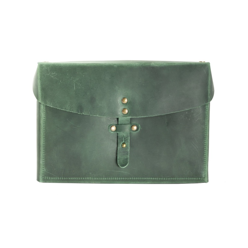 Galen Leather Writer's Medic Bag - Crazy Horse Forest Green