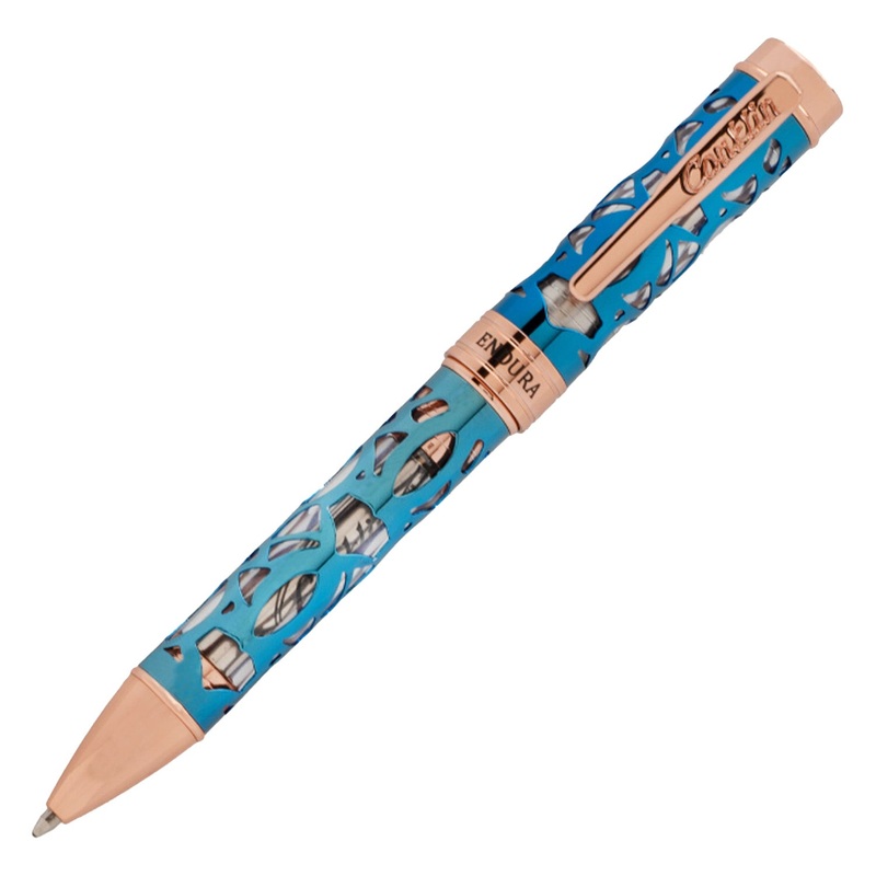 Conklin Endura Deco Crest Ball Pen - Demo Blue RGT