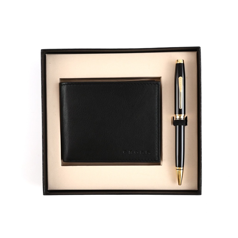 Cross Gift Set - Coventry Black GT Ball Pen with Wallet