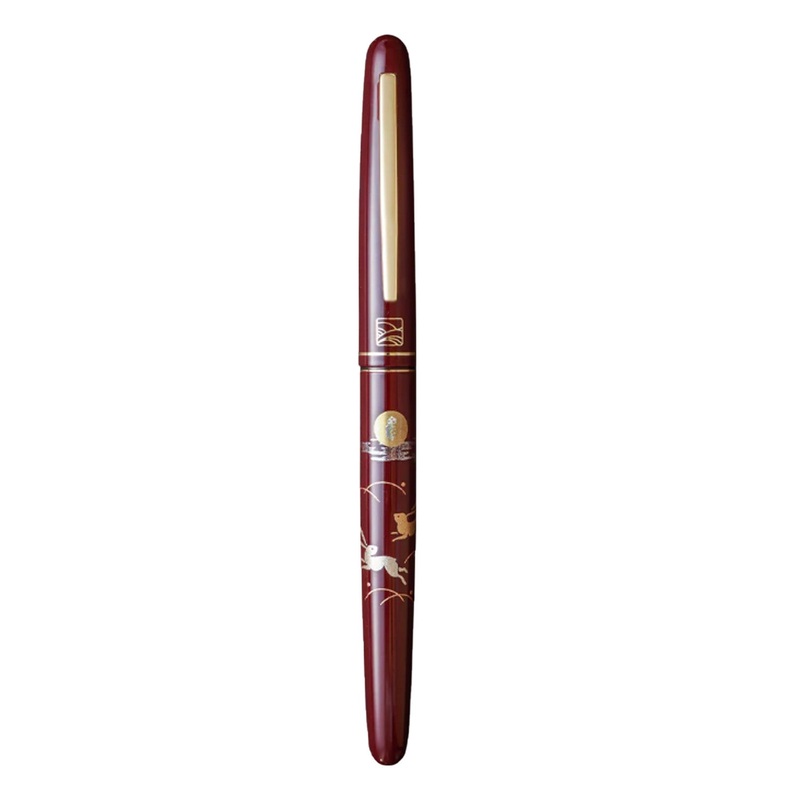 Wancher x Kuretake Kindai Maki-e Usagi Fountain Pen - Red GT