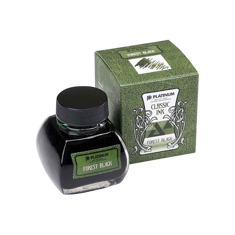 Platinum Classic Forest Black Ink Bottle, Green - 60ml
