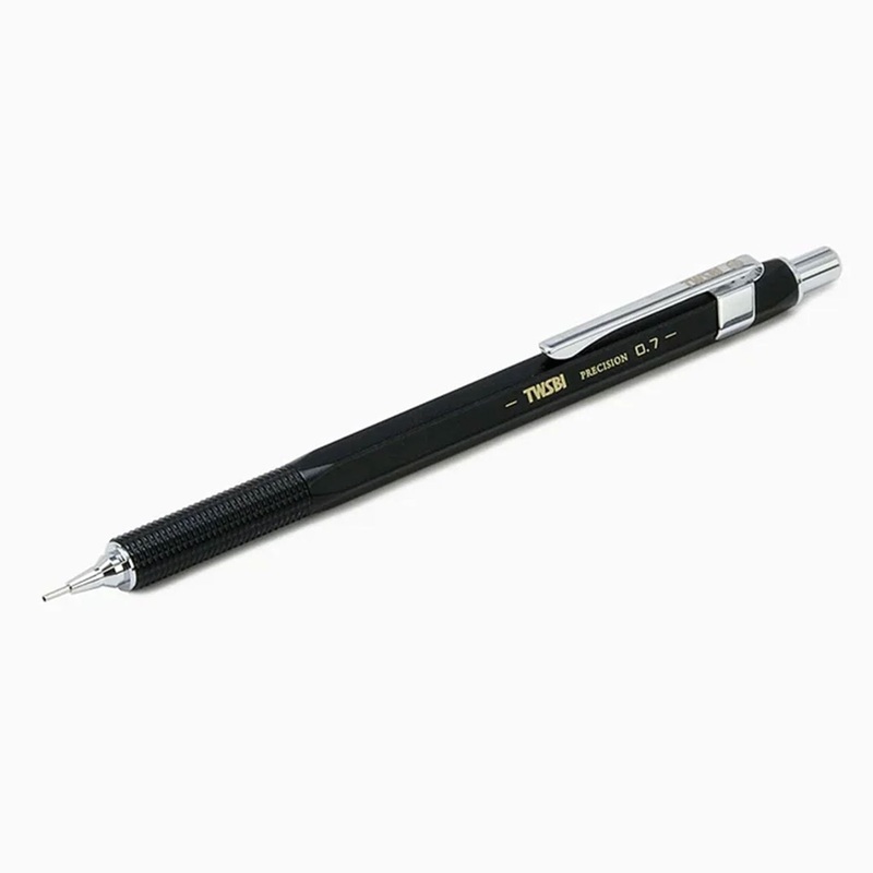 TWSBI Precision Retractable Pipe Mechanical Pencil, Black - 0.7mm