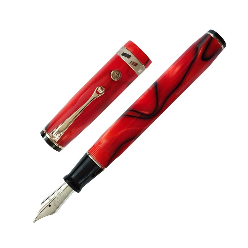 Wahl Eversharp Signature Classic Fountain Pen, Campari (Red) / Rhodium Trim - 18K Gold Nib