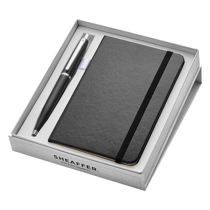 Sheaffer Gift Set - VFM Matte Black Ball Pen with A6 Black Notebook