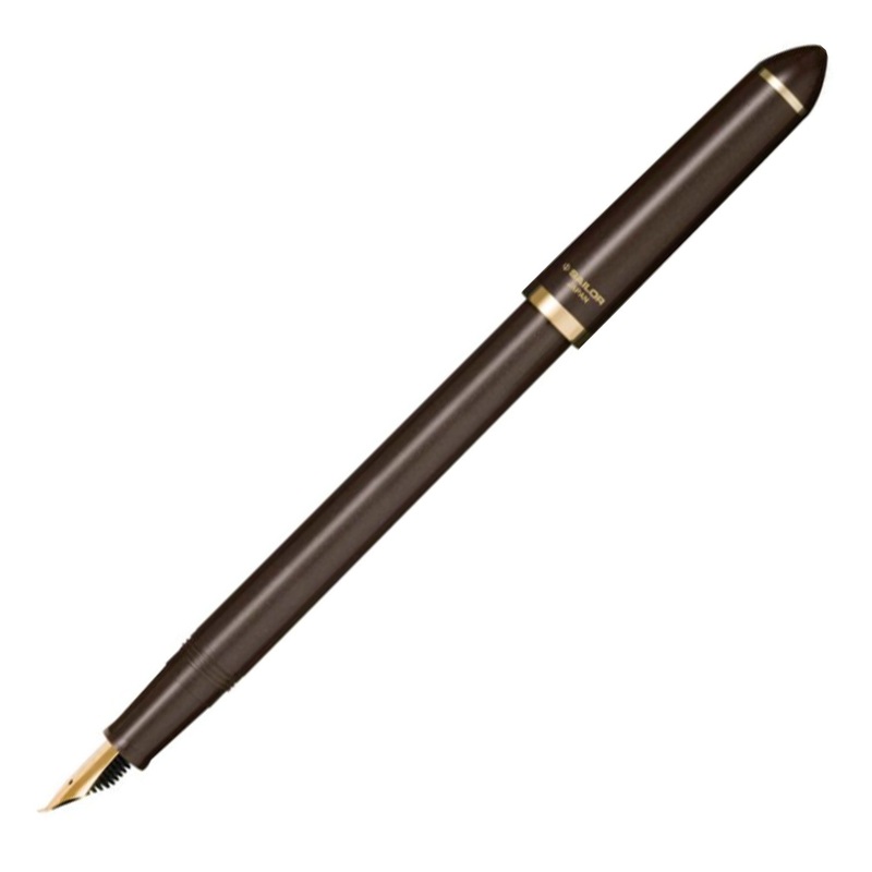 Sailor Fude De Mannen Fountain Pen - Pearl Brown GT