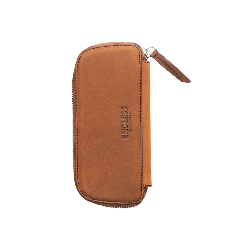 Endless Companion Leather Adjustable 3 Pen Holder - Brown