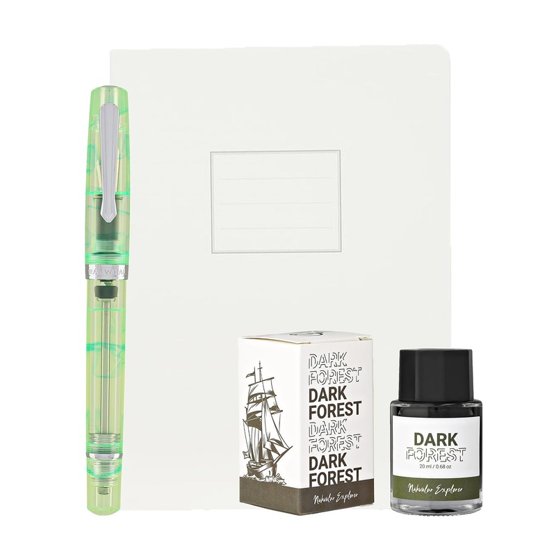 Nahvalur Original Plus Gift Set of Fountain Pen, Notebook & Ink - Altifrons Green