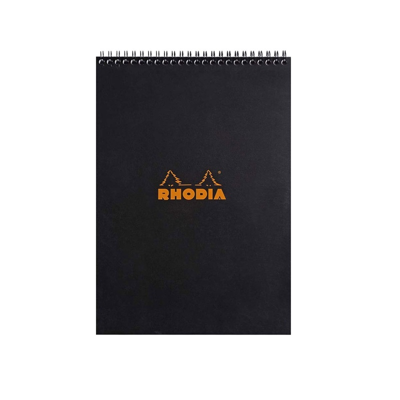 Rhodia Classic Spiral Black Notepad - A4, Squared