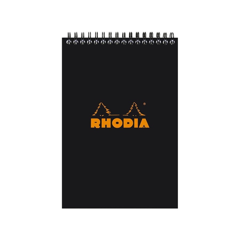 Rhodia Classic Spiral Black Notepad - A5, Squared
