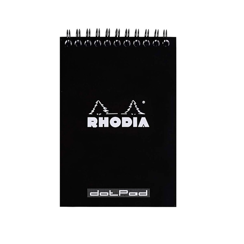 Rhodia Classic Spiral Black Notepad - A6, Dotted