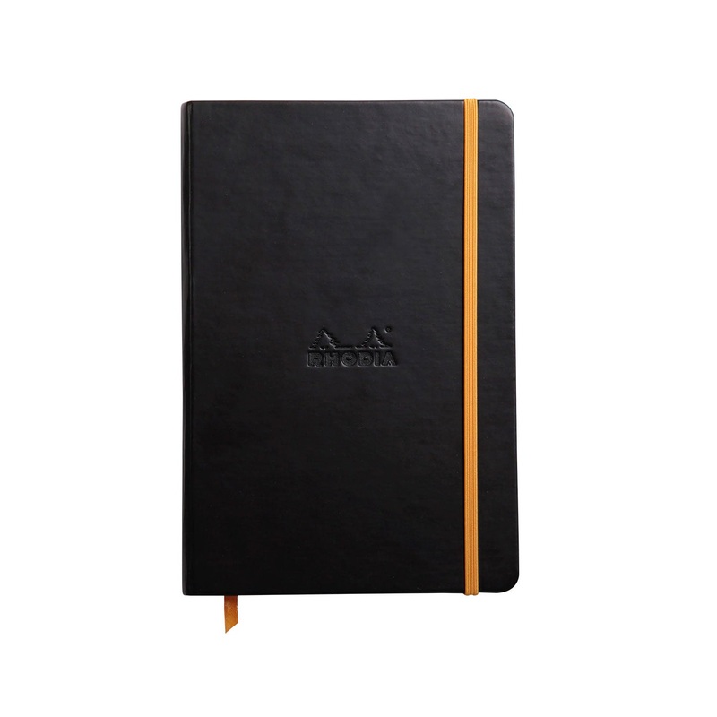 Rhodiarama Hard Cover Black Notebook - A5, Ruled