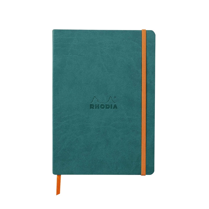 Rhodiarama Soft Cover Peacock Notebook - A5, Ruled
