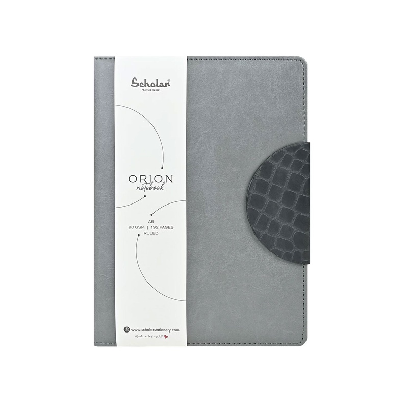 Scholar Orion Grey Notebook - A5, Ruled