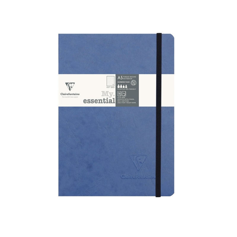 Clairefontaine My Essential Blue Threadbound Notebook - A5, Dotted