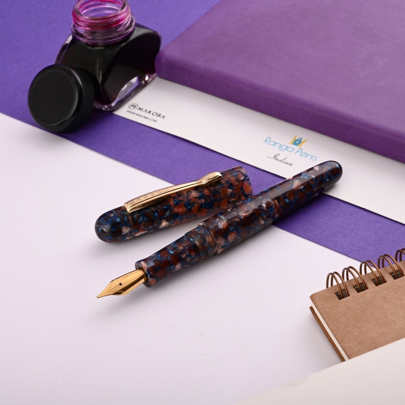 Ranga Samurai Premium Acrylic Fountain Pen - Sapphire Mine GT
