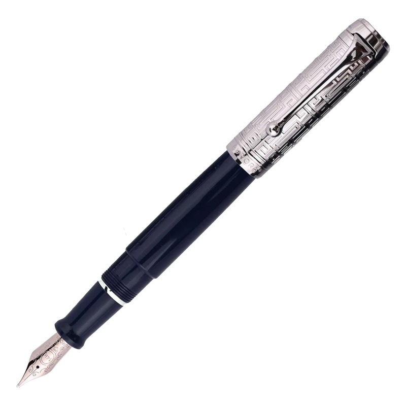 Aurora Talentum Dedalo Fountain Pen - Blue Chrome (Limited Edition)