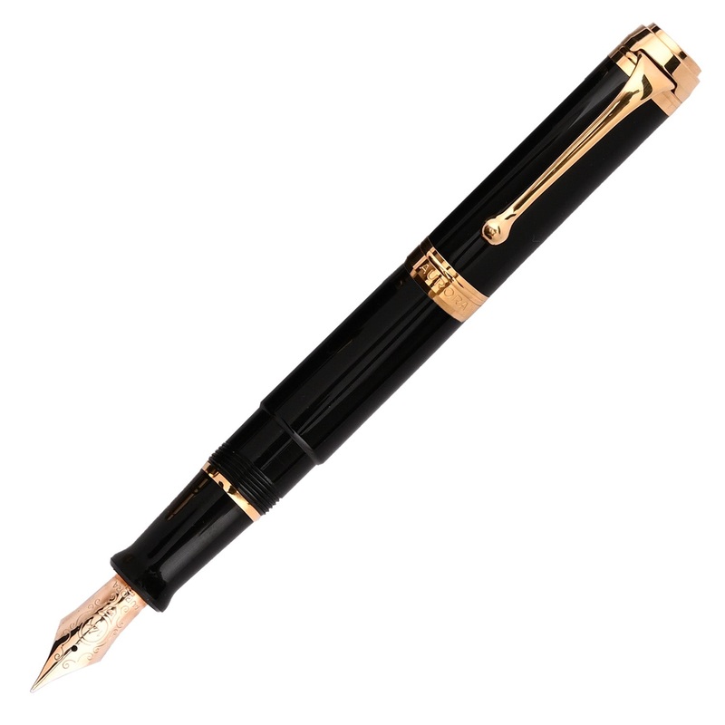 Aurora Talentum Resin Fountain Pen - Black GT