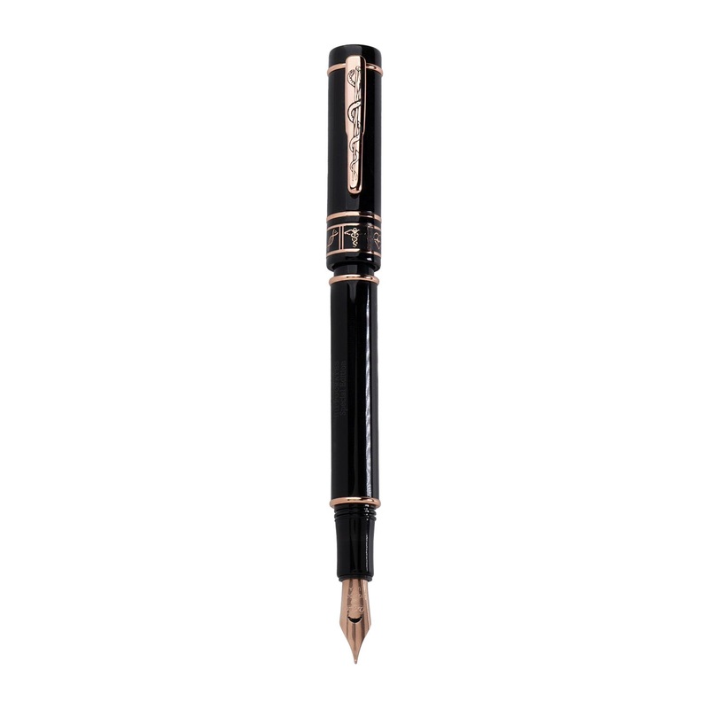 Conklin Hippocrates Fountain Pen with Ink Bottle - Black RGT (Special Edition)