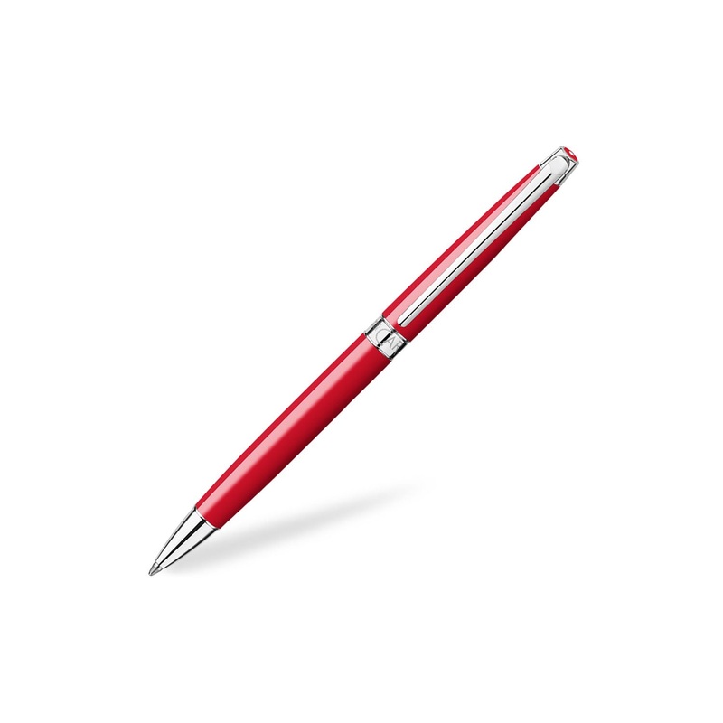 Caran d'Ache Leman Slim Ball Pen - Scarlet Red CT