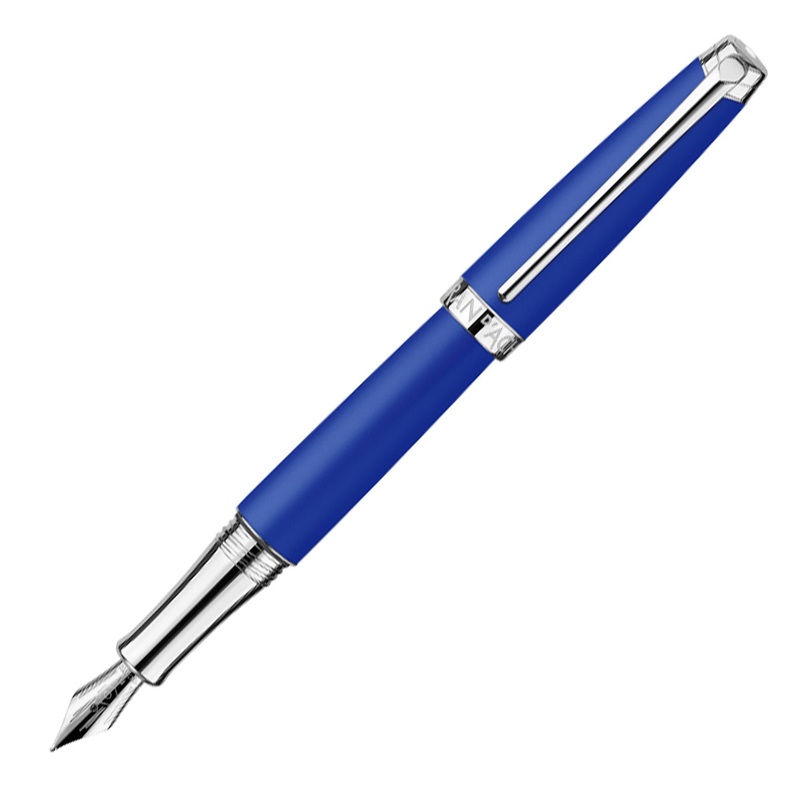 Caran D' Ache Leman Thick Fountain Pen, Klein Blue - 18K Gold Nib