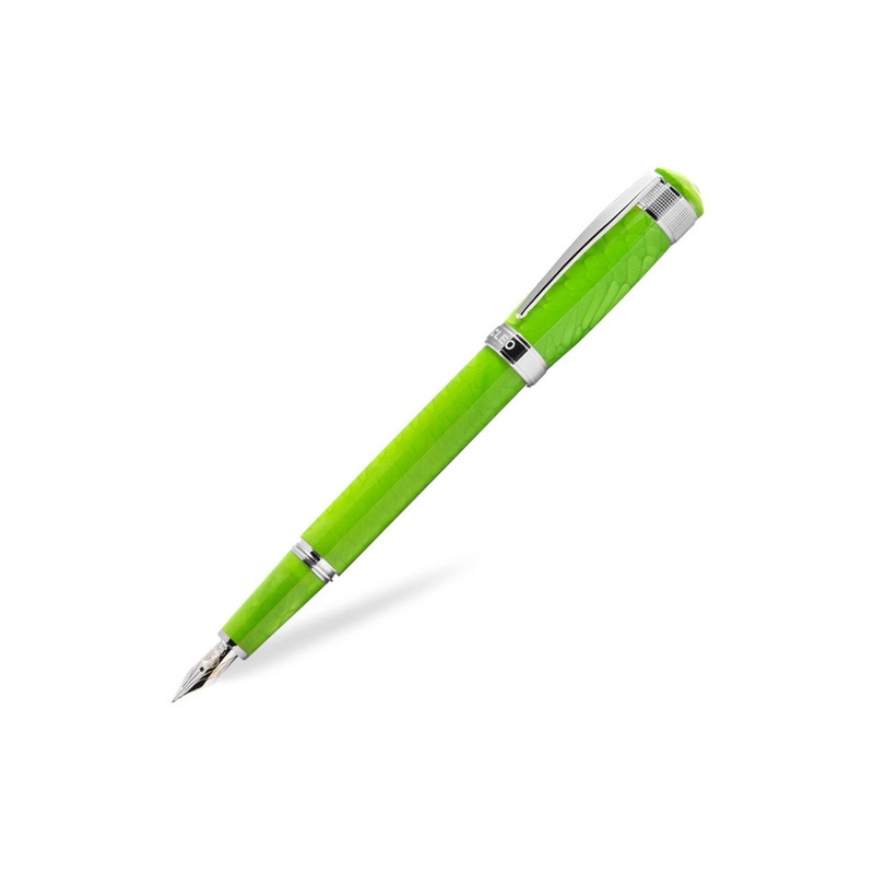Cleo Skribent Aura Fountain Pen, Green Mamba - 14K Gold Nib