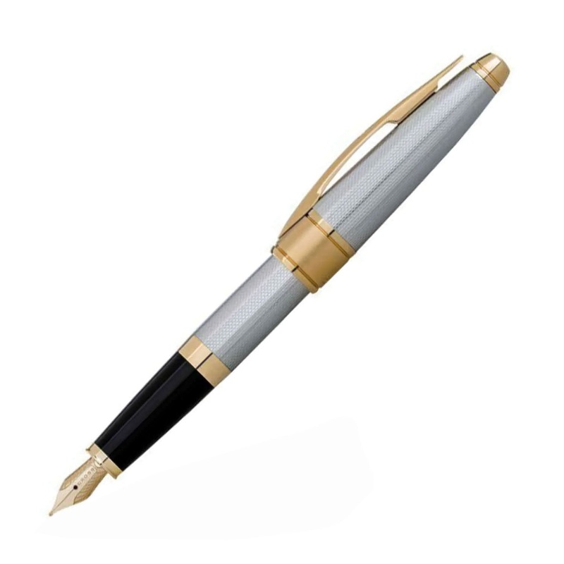 Cross Apogee Fountain Pen, Chrome / Gold Trim - Steel Nib