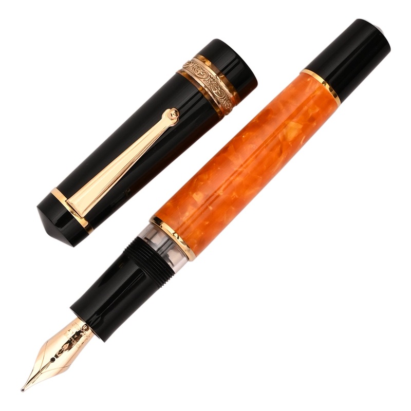 Delta Dolce Vita DV 2.0 Premium Fountain Pen - Black Orange GT