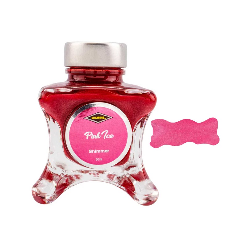 Diamine Inkvent Shimmer Ink Bottle, Pink Ice - 50ml