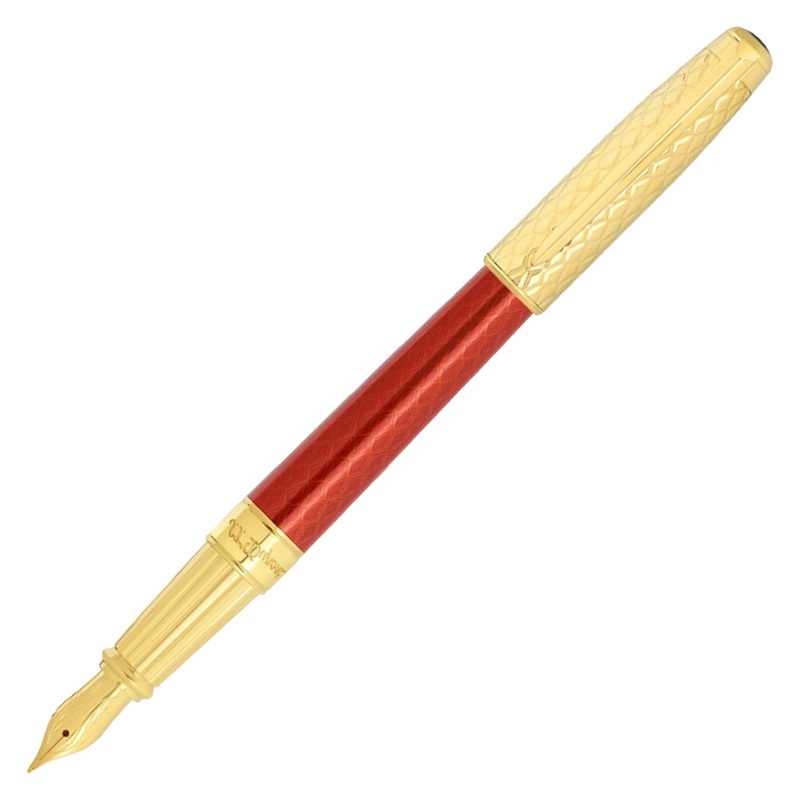 S. T. Dupont Line D Eternity Large Sized Fountain Pen - Dragon Burgundy GT