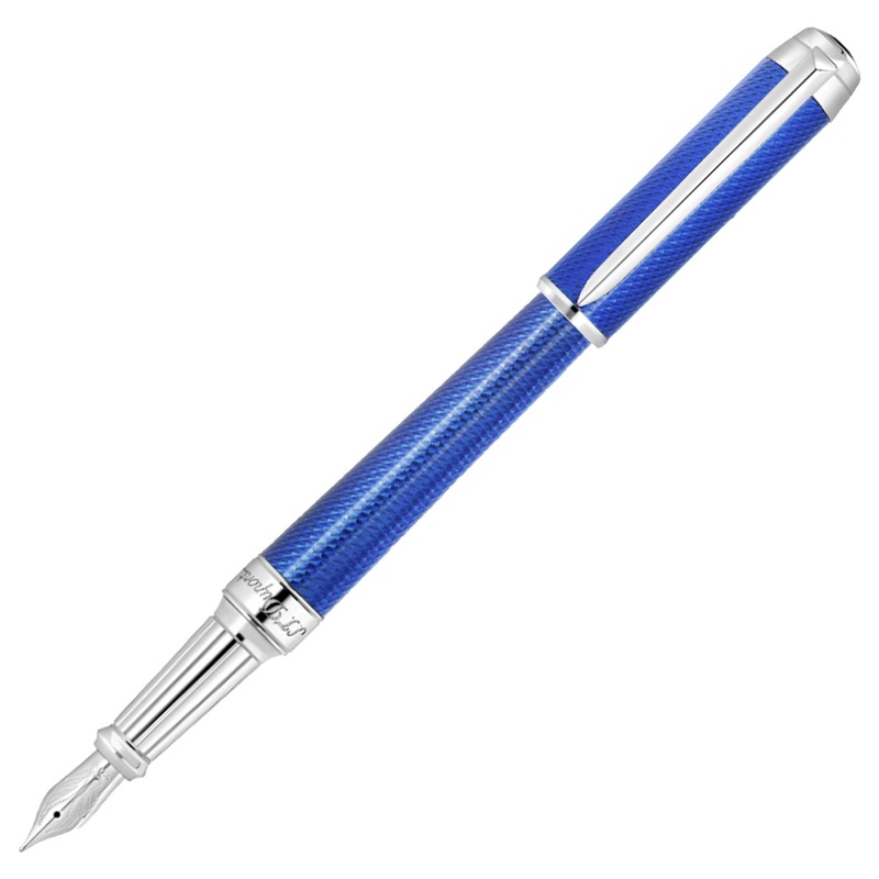 S. T. Dupont Line D Eternity XL Sized Fountain Pen - Indigo Blue CT