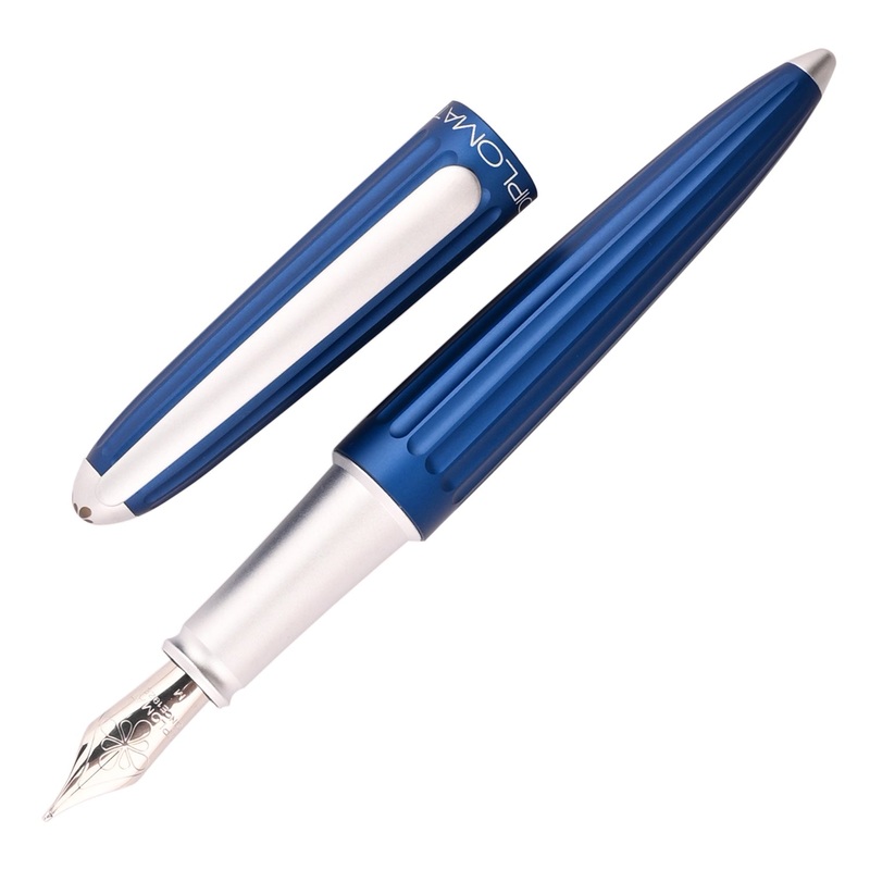 Diplomat Aero 14K Gold Fountain Pen - Blue