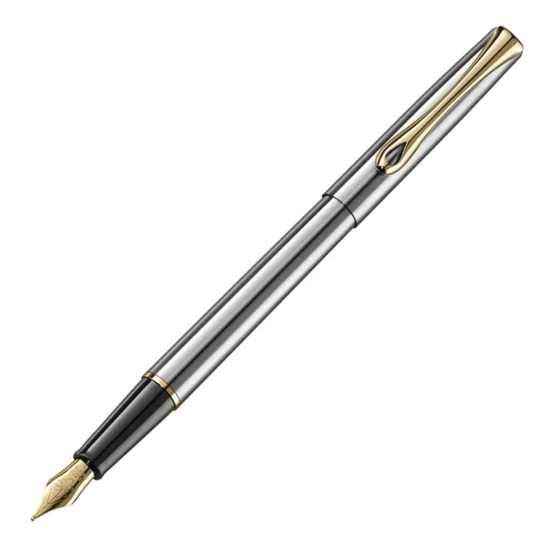 Diplomat Traveller Fountain Pen - Stainless Steel GT