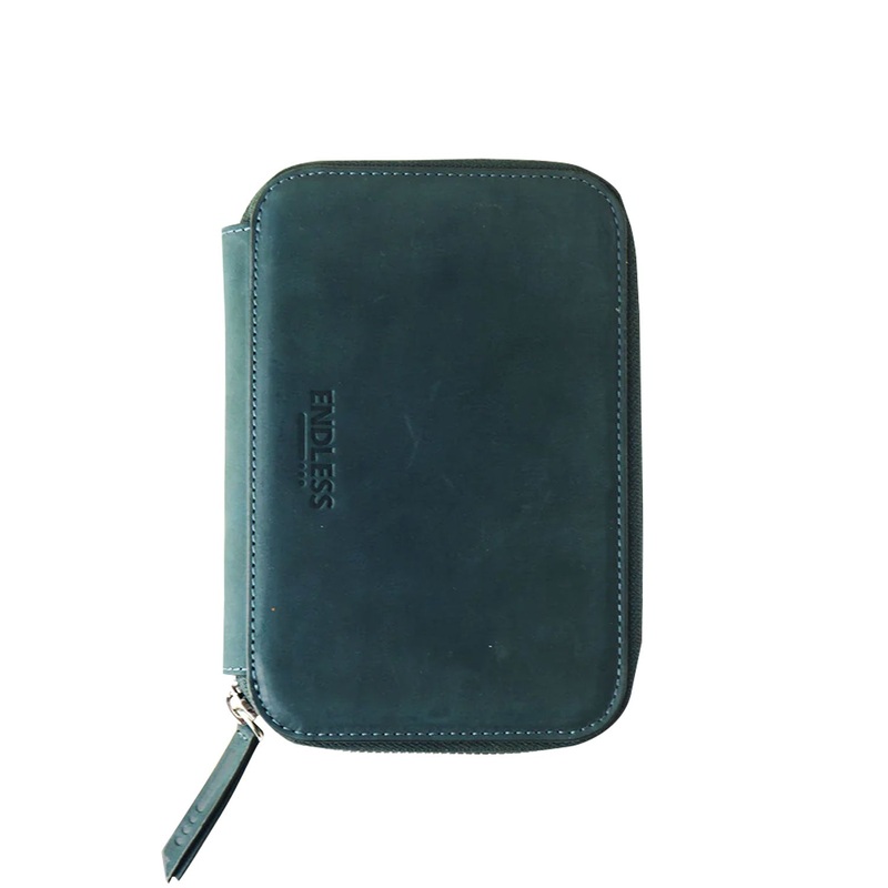 Endless Companion Leather Adjustable 5 Pen Holder - Blue