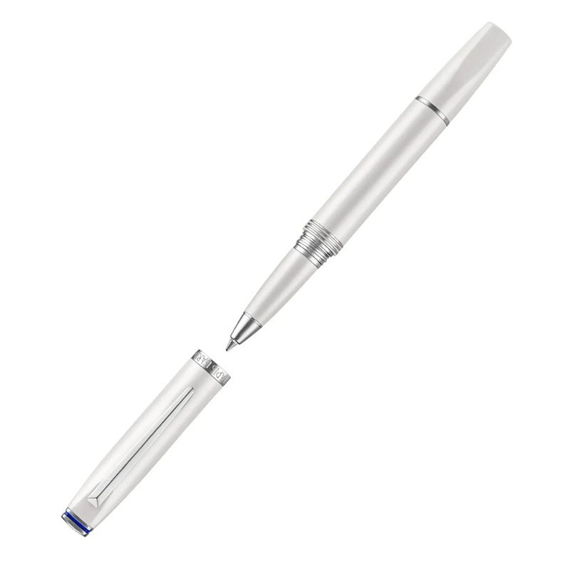 Lapis Bard Contemporary Roller Ball Pen - Pearl White