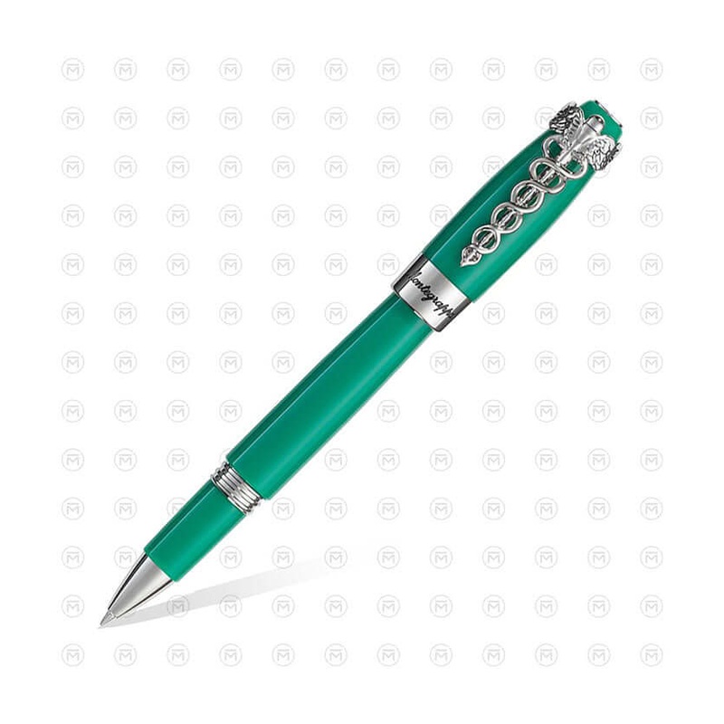 Montegrappa Caduceus Roller Ball Pen, Medical Green