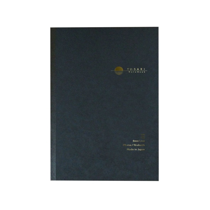 Nakabayashi Yu-Sari Fountain Pen friendly Notebook, Black - 8mm Ruled