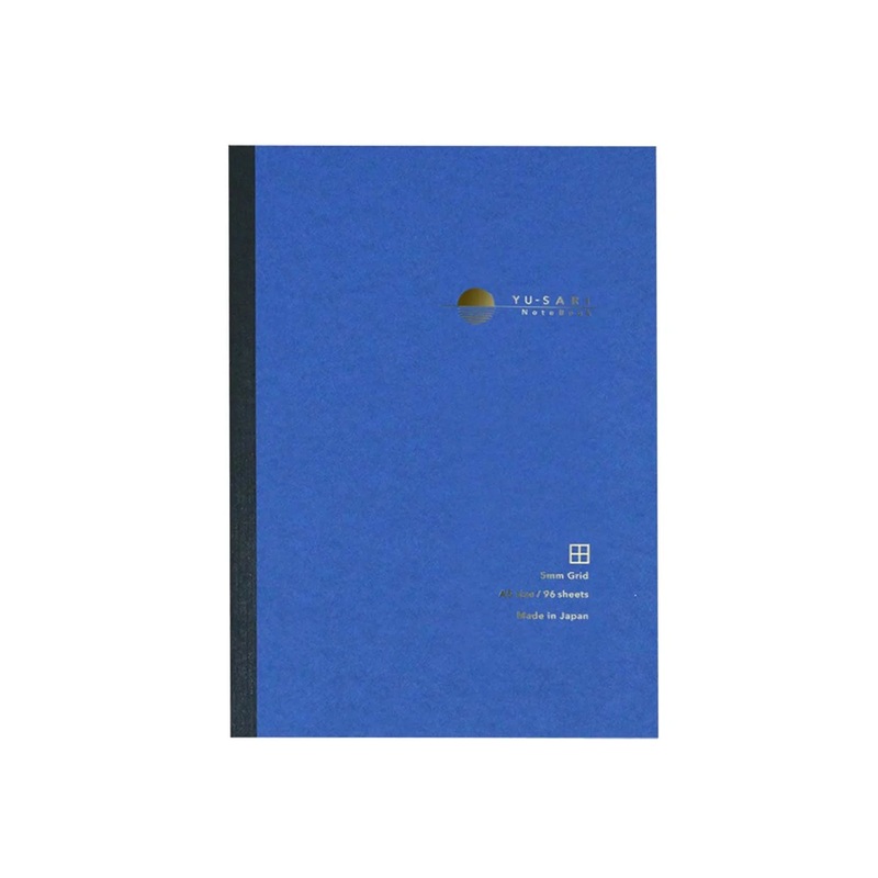 Nakabayashi Yu-Sari Fountain Pen Friendly Notebook, Blue - Sqr Ruled