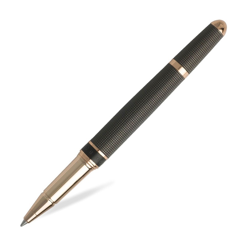 Hugo Boss Grid Roller Ball Pen, Dark Grey