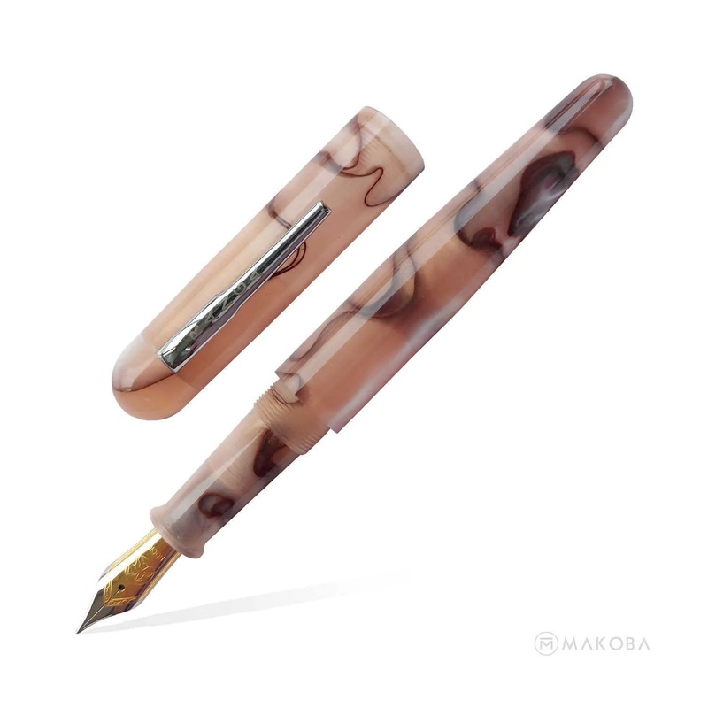 Ranga Pens Model 4C Regular Acrylic Fountain Pen, Darkwood - Steel Nib