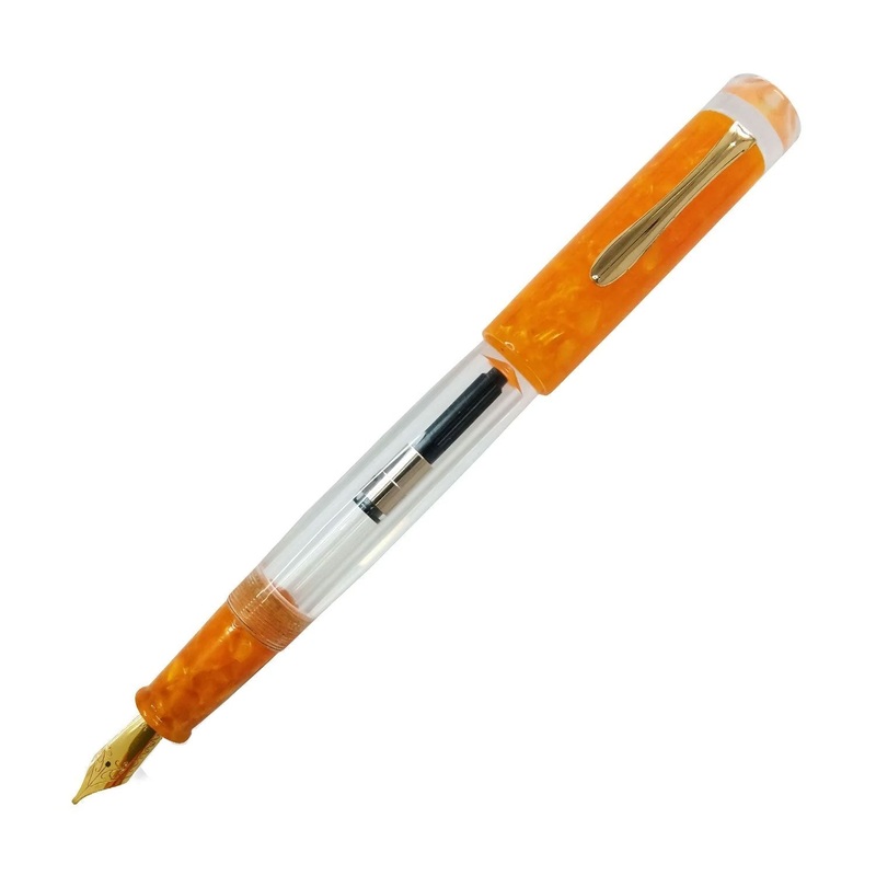 Ranga Splendour Peak Premium Acrylic Fountain Pen, Clear Orange - Steel Nib
