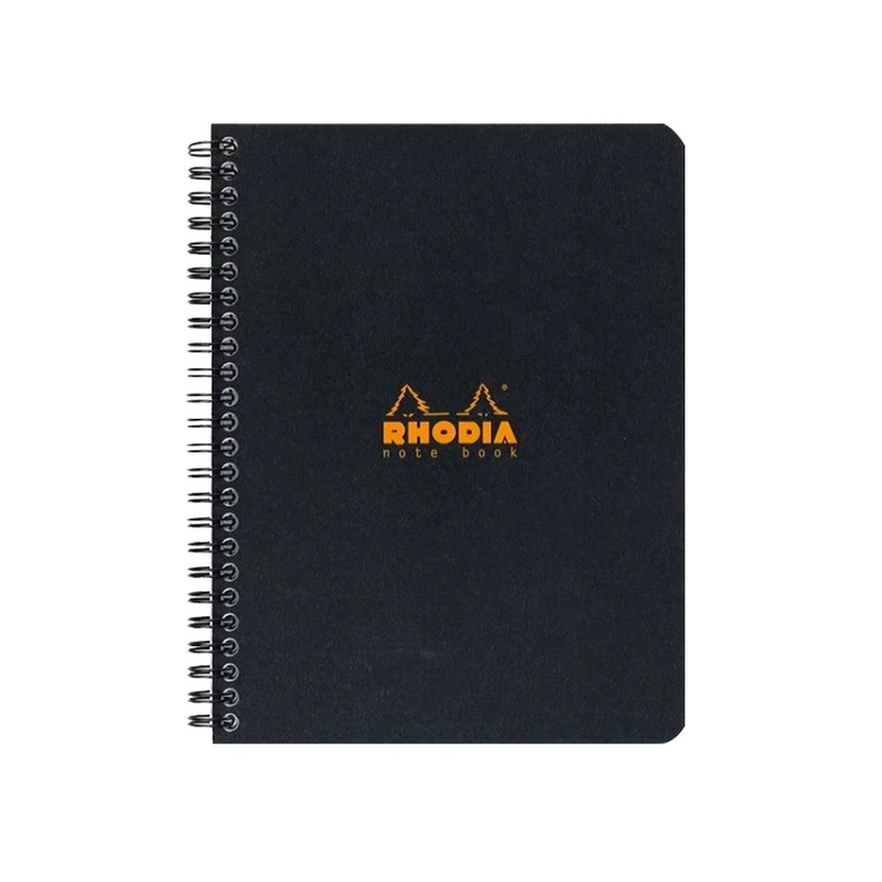 Rhodia Classic Spiral Black Notebook - A4+, Squared