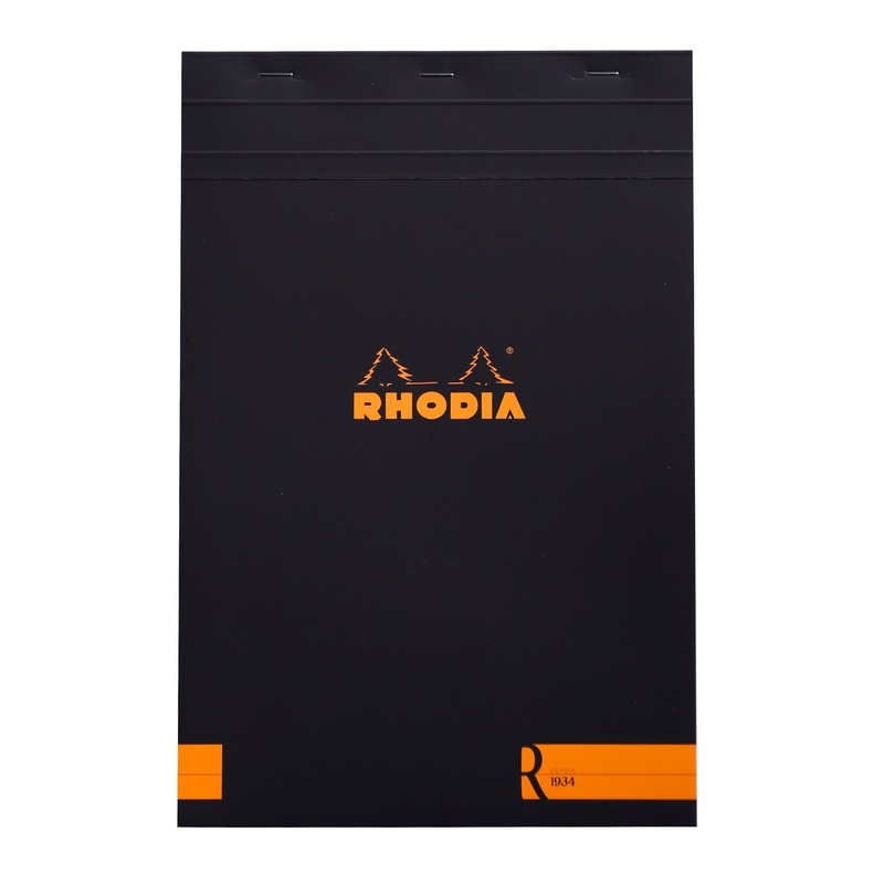 Rhodia No. 19 Black Notepad - A4+, Ruled