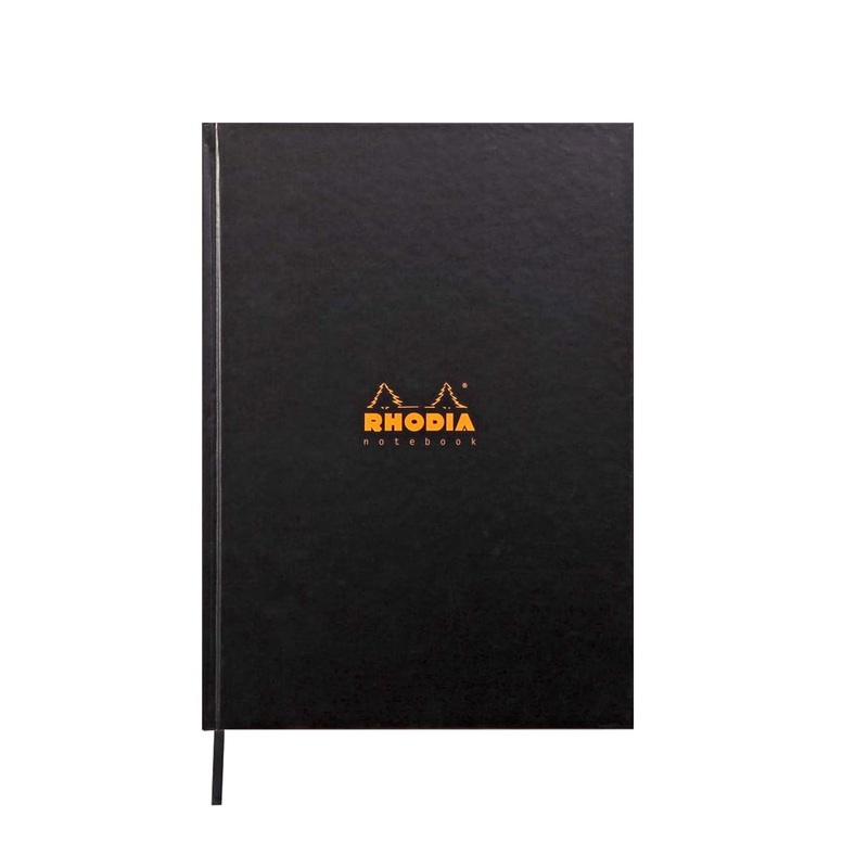 Rhodiactive Hardcover Black Notebook - A5, Squared