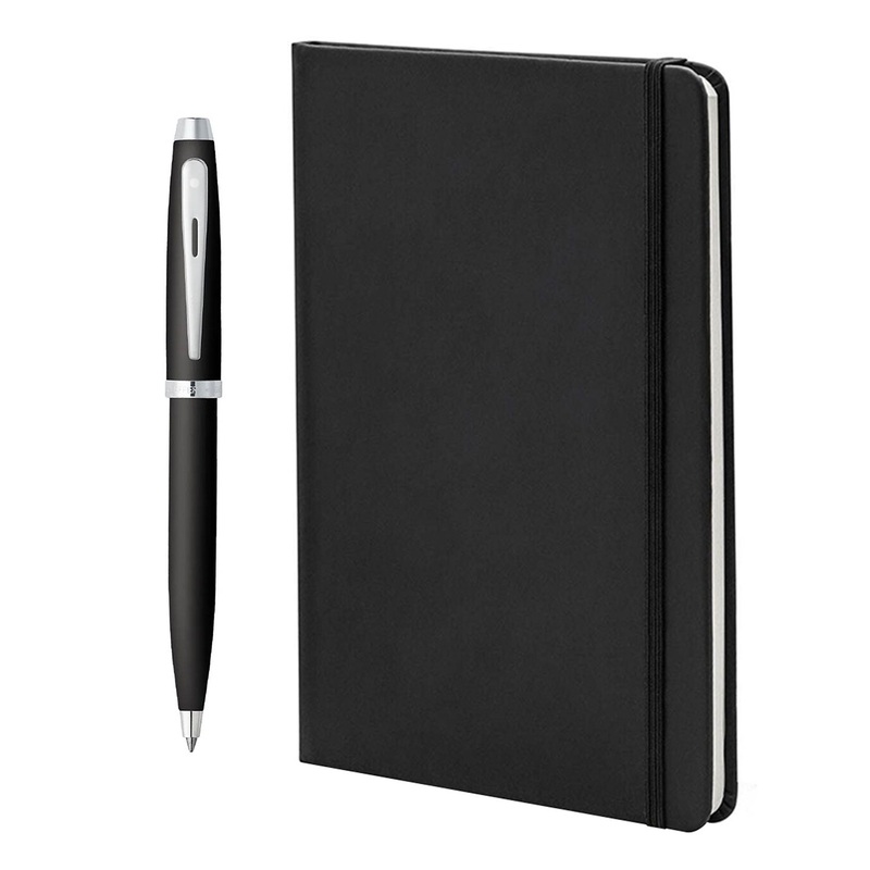Sheaffer Gift Set - 100 Series Matte Black Ball Pen with A5 Black Notebook