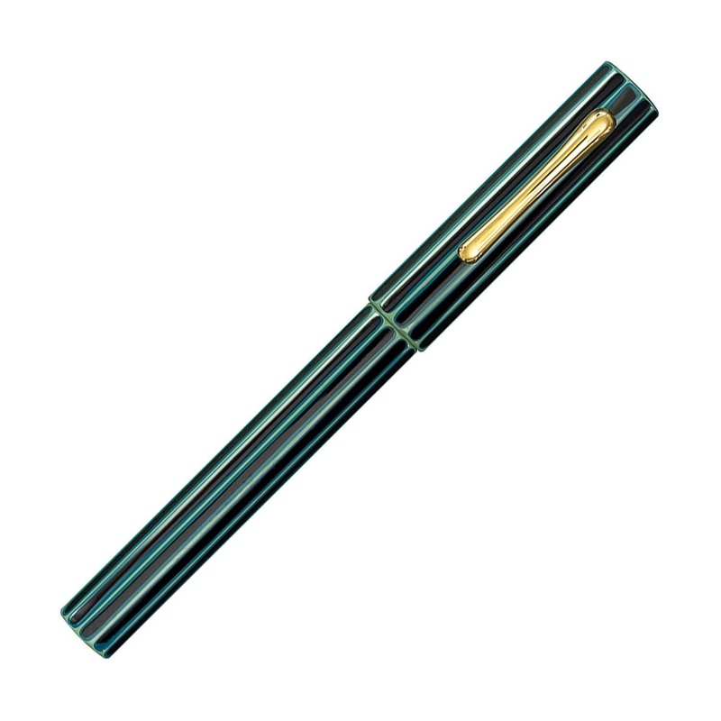 Taccia Kaku-Tate Limited Edition Fountain Pen, Asagi (Blue-Green) - 14K Gold Nib