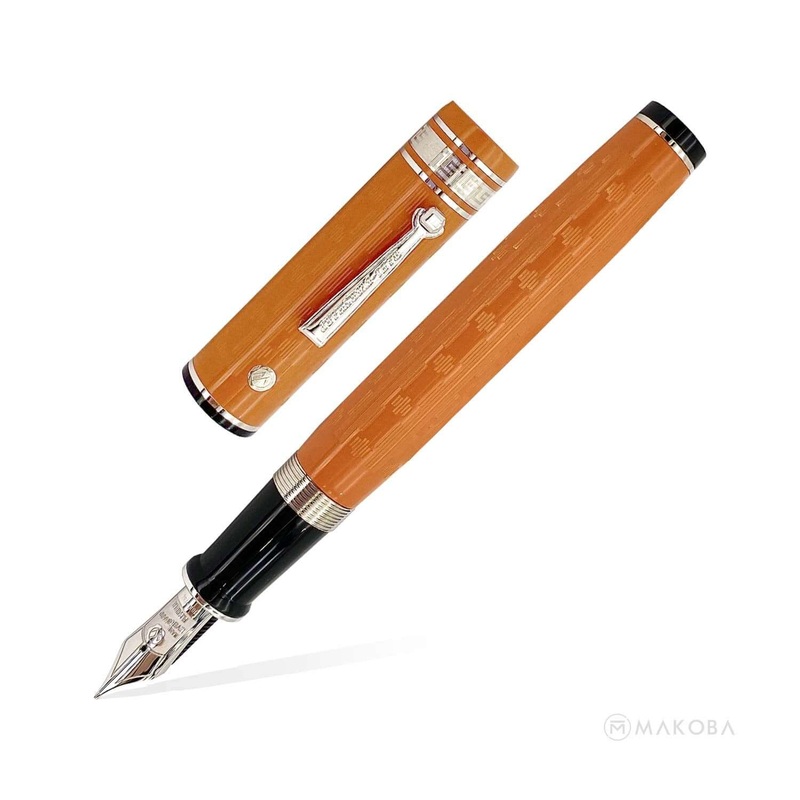Wahl Eversharp Decoband Oversized Fountain Pen, Gatsby Orange / Rhodium Trim - Super Flex 18k Gold Nib