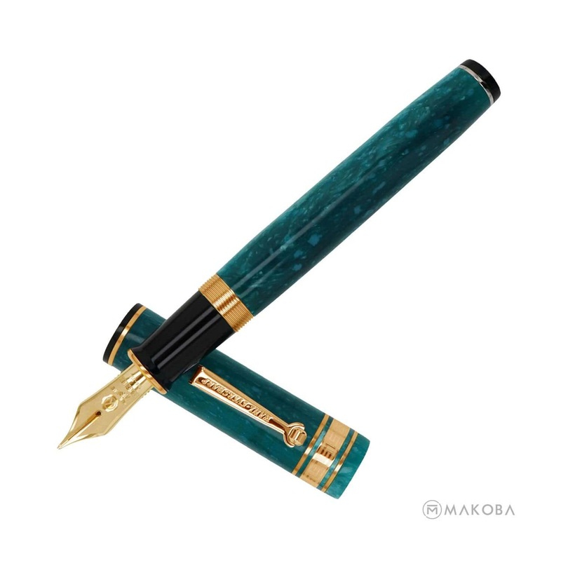 Wahl Eversharp Decoband Oversized Fountain Pen, Green Jade / Gold Trim - 18K Gold Nib