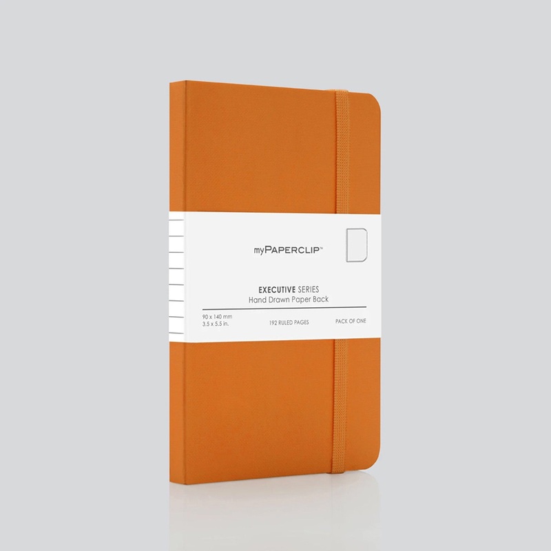 myPAPERCLIP Executive Series Soft Cover Notebook - Orange - Small - Plain